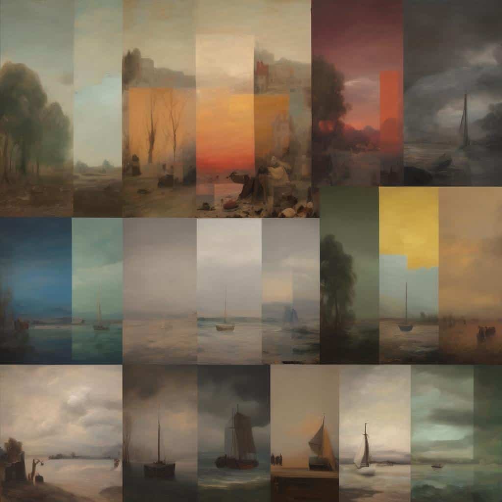 Καλλιτέχνες που εξερευνούν την τέχνη του σώματος σε ελαιογραφίες τοπίων.