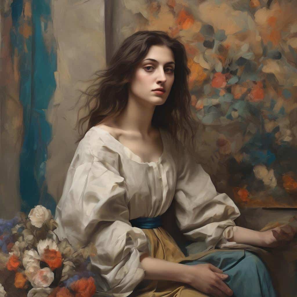 Απογείωση της τέχνης του σώματος, πορτρέτο γυναίκας σε καλλιτεχνικό στιλ.